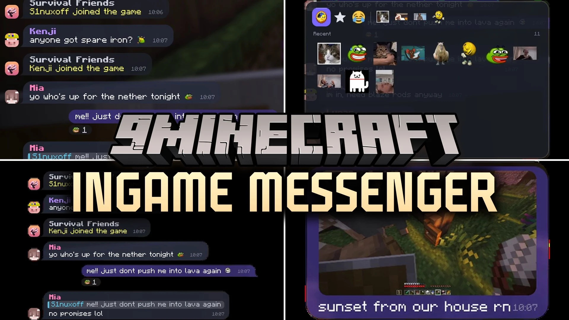 InGame Messenger Mod (1.19.2) – Talk with Friends Using Modern Speech Bubbles