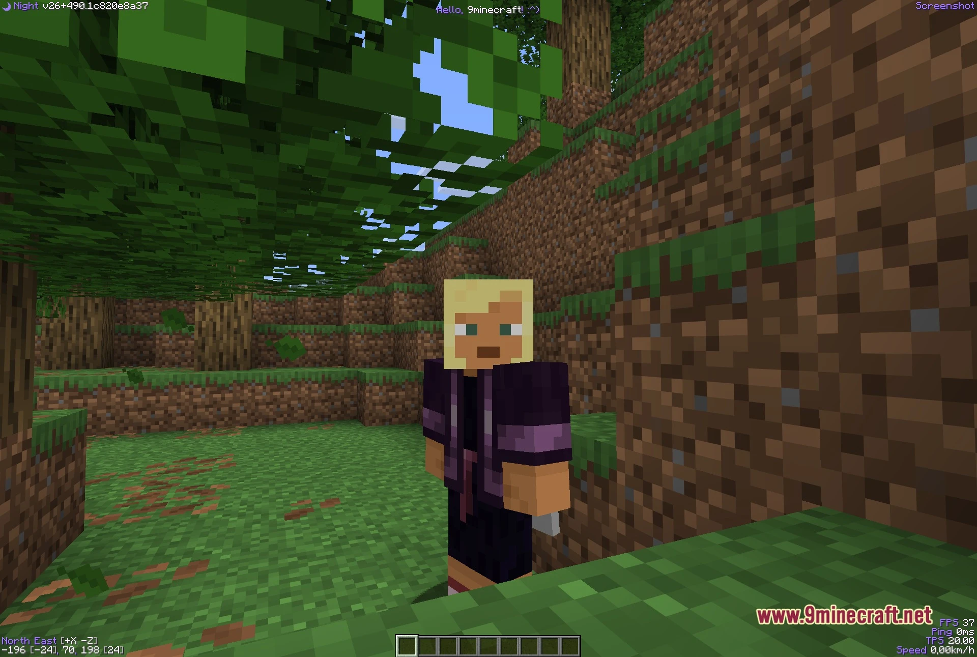 Night Client Mod (26.2) – Dominate Anarchy Servers And Crystal Pvp 5 Another in-game angle with the night hud elements and hotbar visible