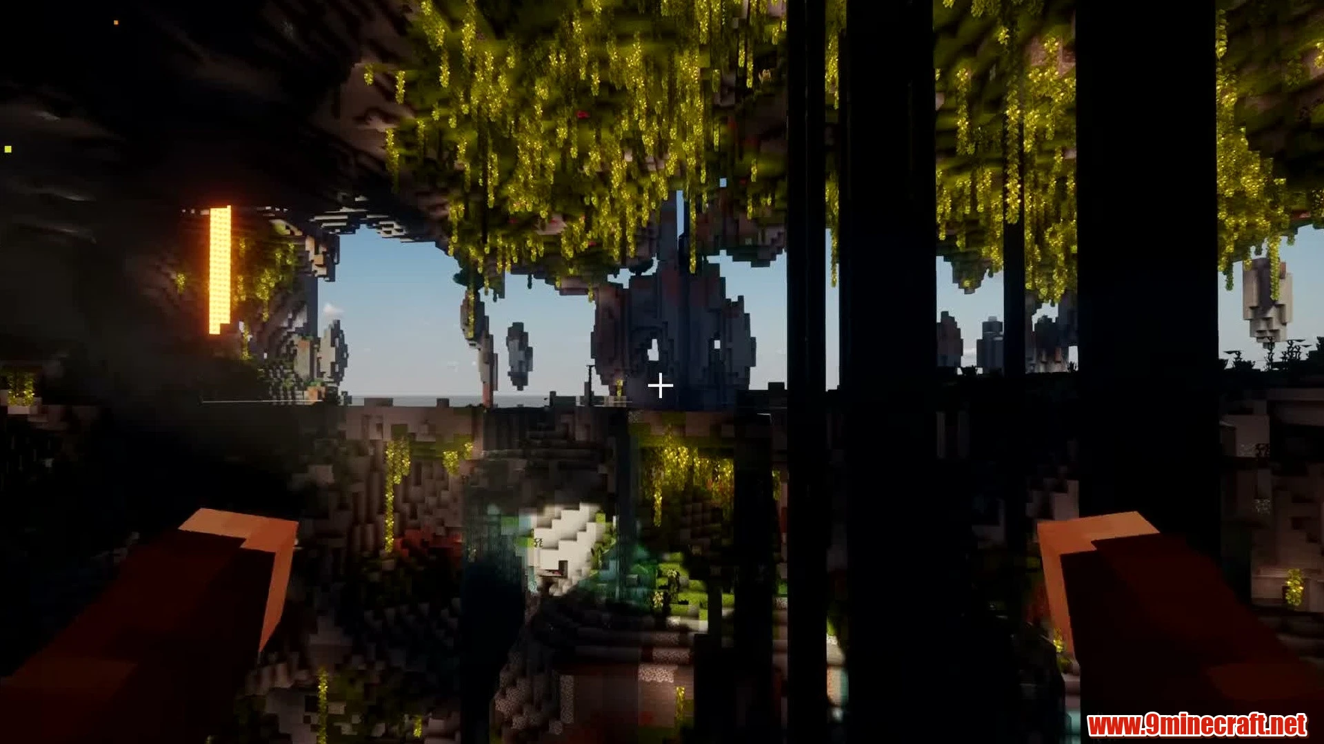 Top 10 Awesome Natural Landscape Seeds For Minecraft 26.2 – Java &Amp; Bedrock Edition 17 Sunlit lush cave grotto & ocean lava fall - minecraft seed -2098004754442879829