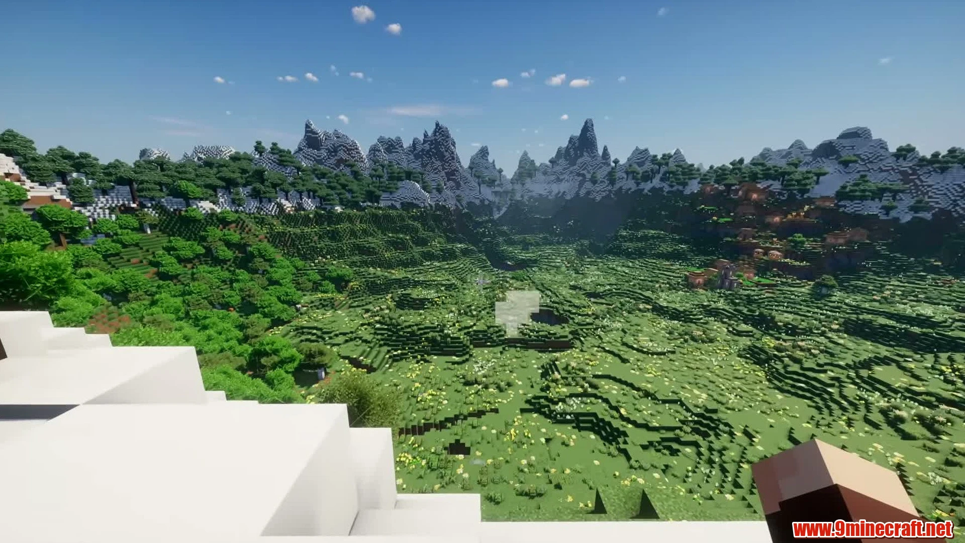 Top 10 Awesome Natural Landscape Seeds For Minecraft 26.2 – Java &Amp; Bedrock Edition 21 Enclosed meadow caldera & mountain slopes village - minecraft seed 6487992