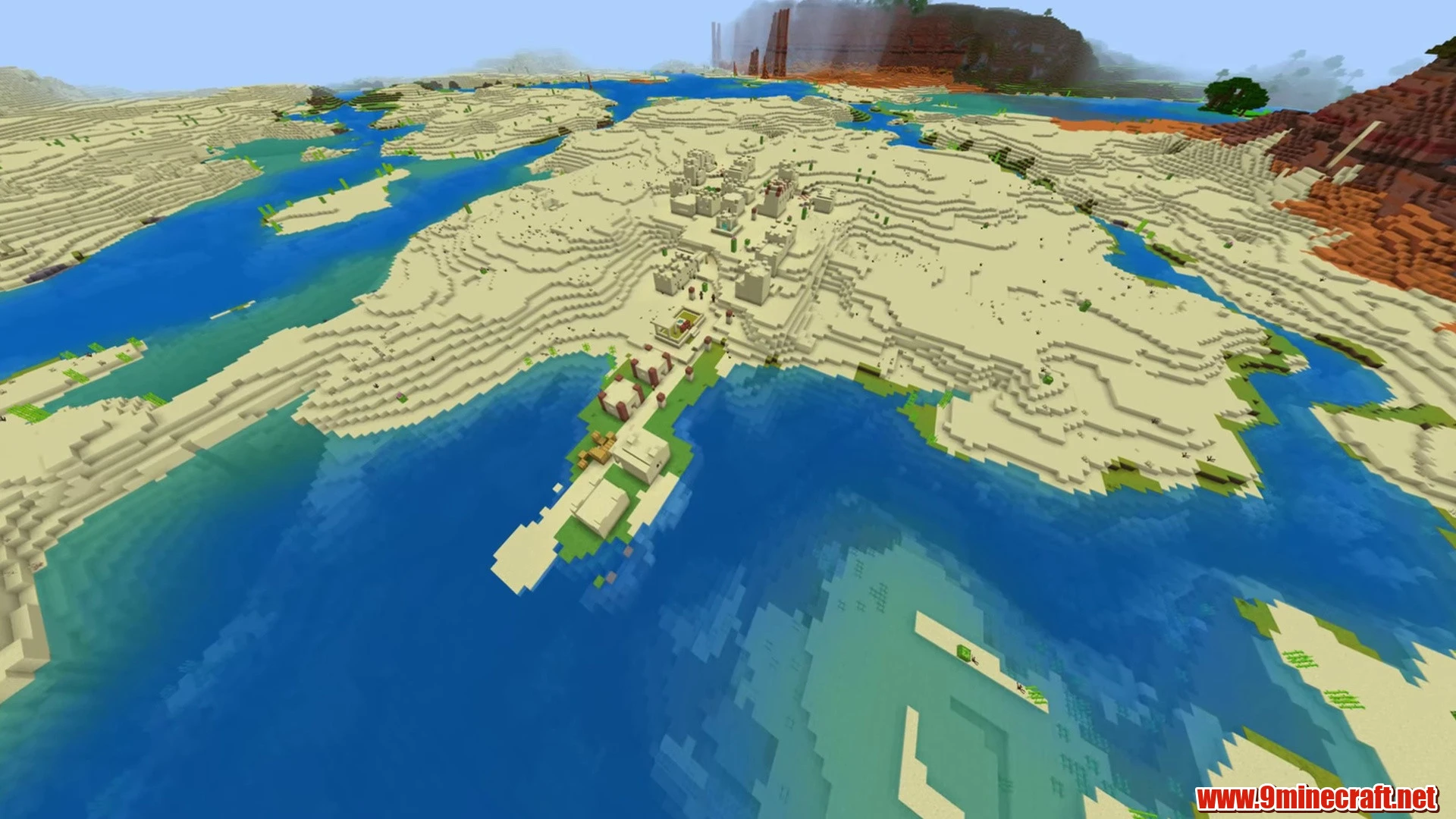 Grand desert peninsula port village - minecraft seed 9019614199100072970