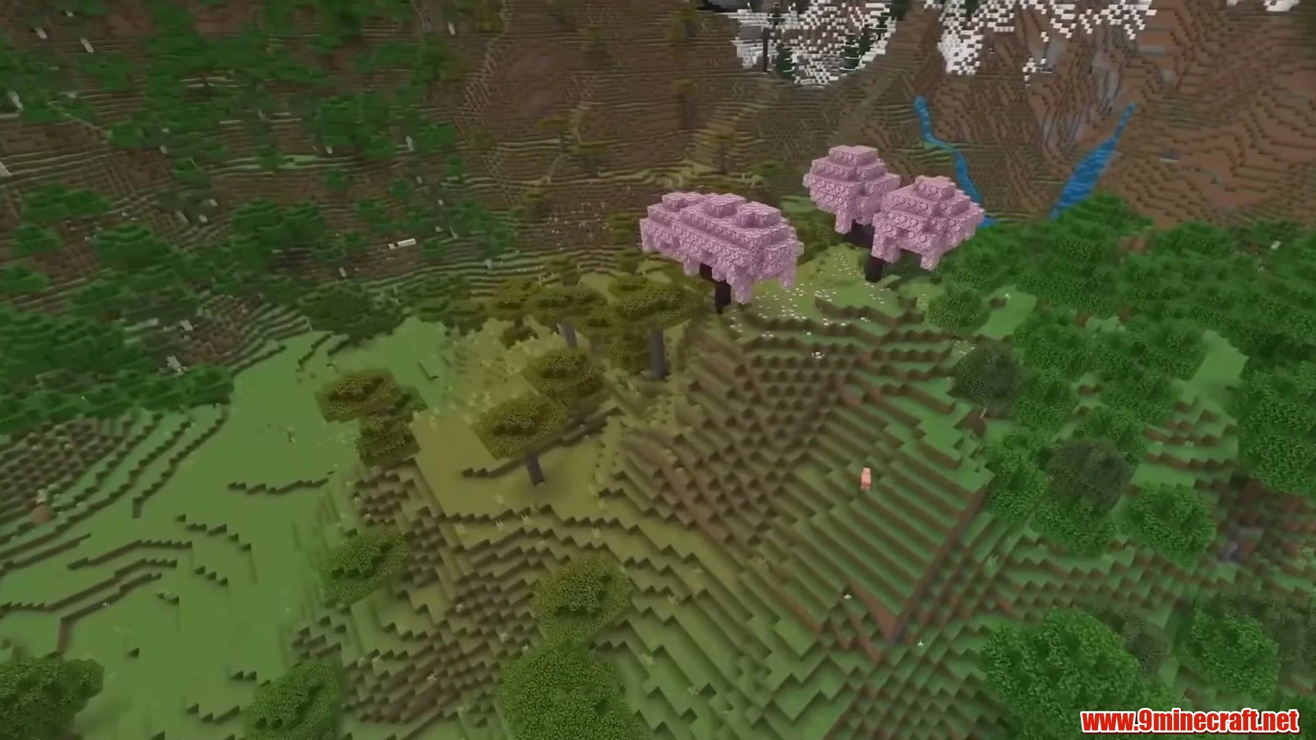 Top 10 Mountain Crater &Amp; Valley Building Seeds For Minecraft 26.2 – Java &Amp; Bedrock Edition 11 Alpine meadow crater & cherry blossom outpost - minecraft seed -1351192767