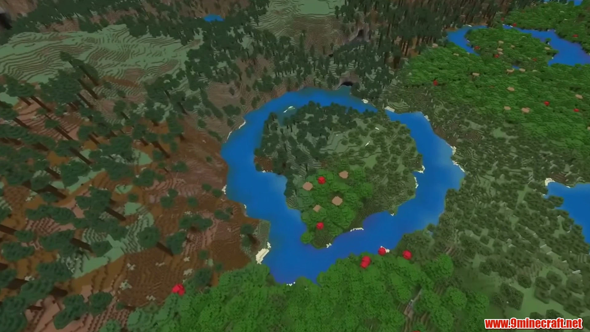 Top 10 Mountain Crater &Amp; Valley Building Seeds For Minecraft 26.2 – Java &Amp; Bedrock Edition 16 Natural moat island & dark forest basin - minecraft seed 4489057056054590644