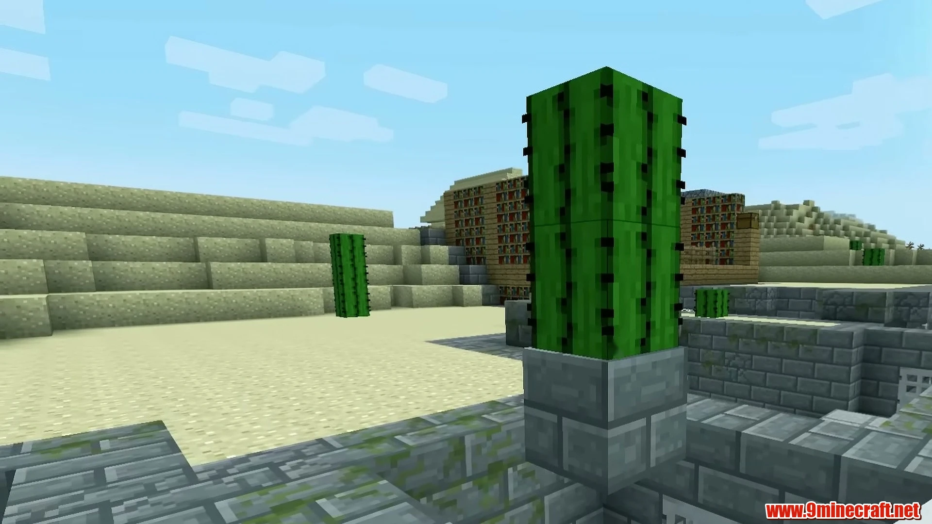 Desert stronghold village with floating cactus & surface portal - minecraft 26. 3 seed 966022123167085951