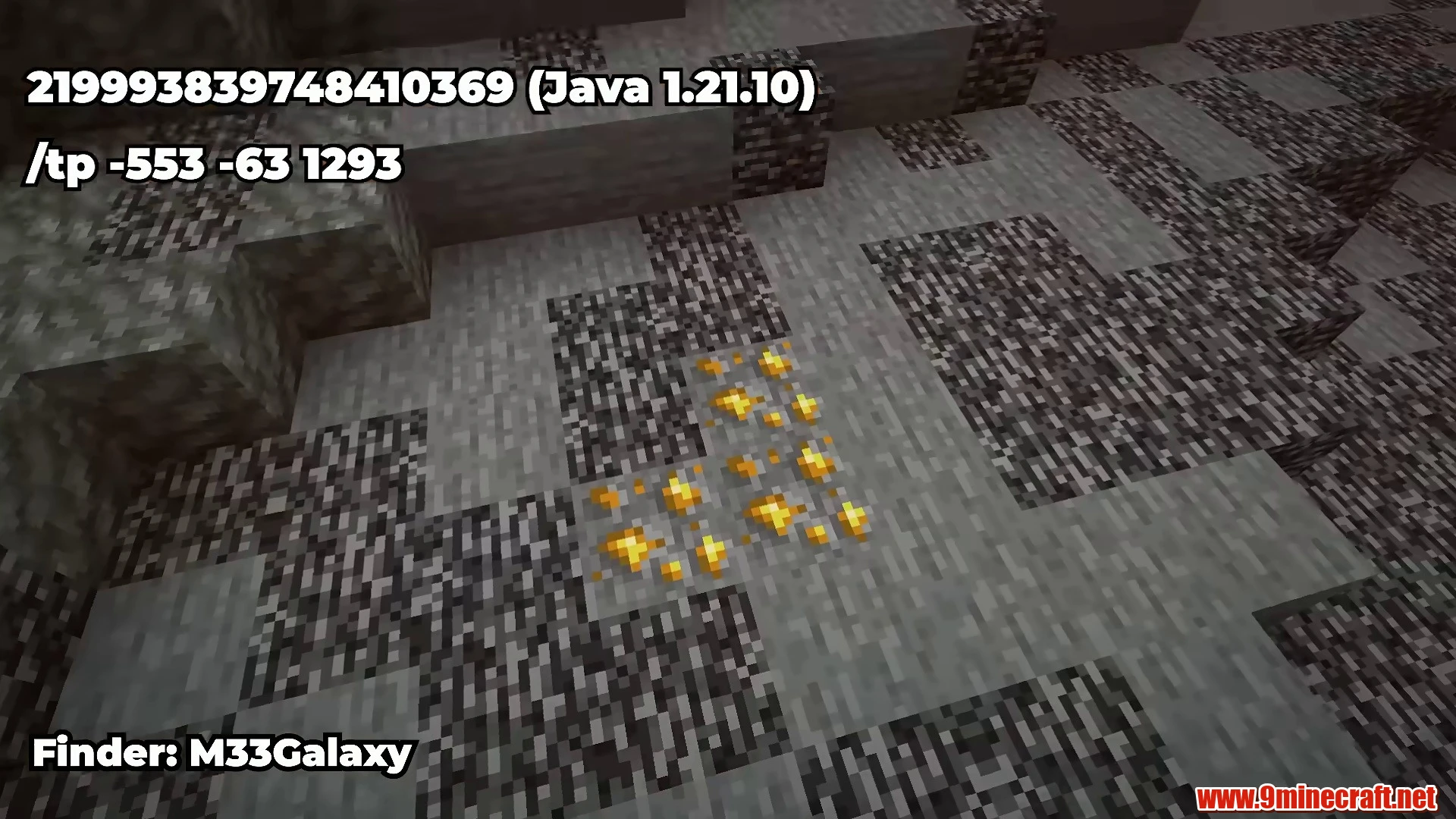 Lowest gold ore at bedrock - minecraft 26. 3 seed 219993839748410369 rare gold ore at y -63